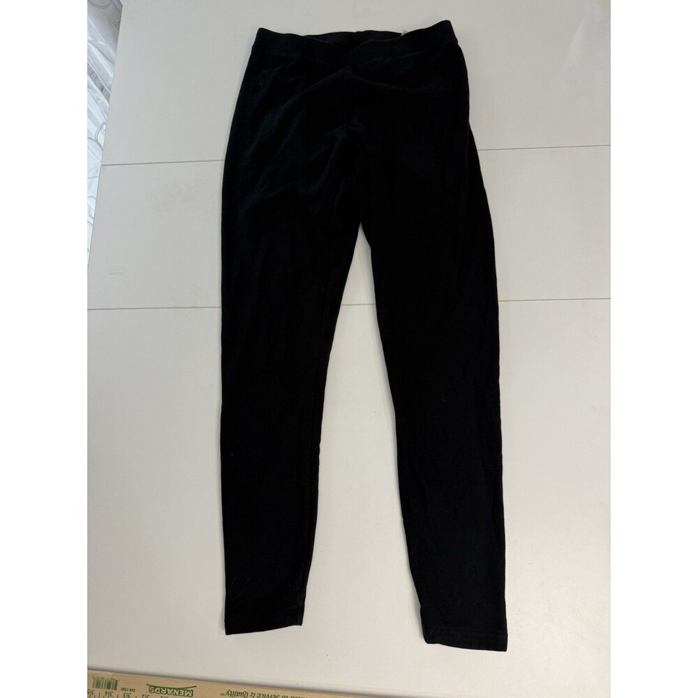 LL Bean Leggings Perfect Fit Pants Size M Tall Black Fleece-Backed ID 518535